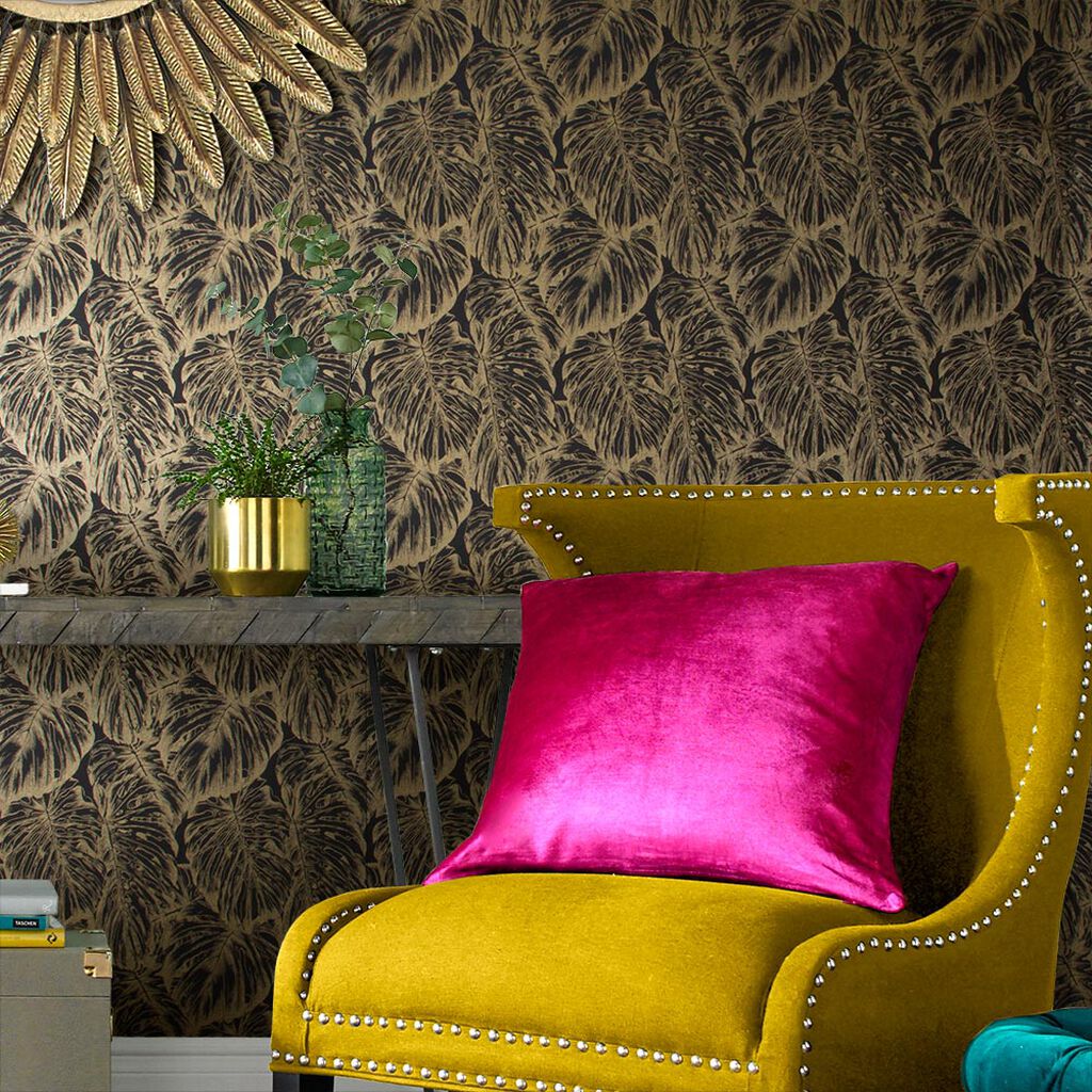 Tropical Charcoal Wallpaper