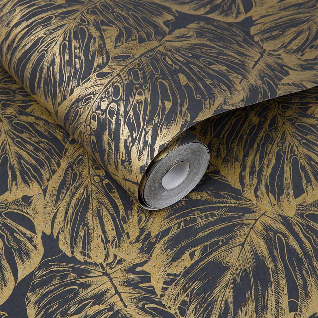 Tropical Charcoal Wallpaper