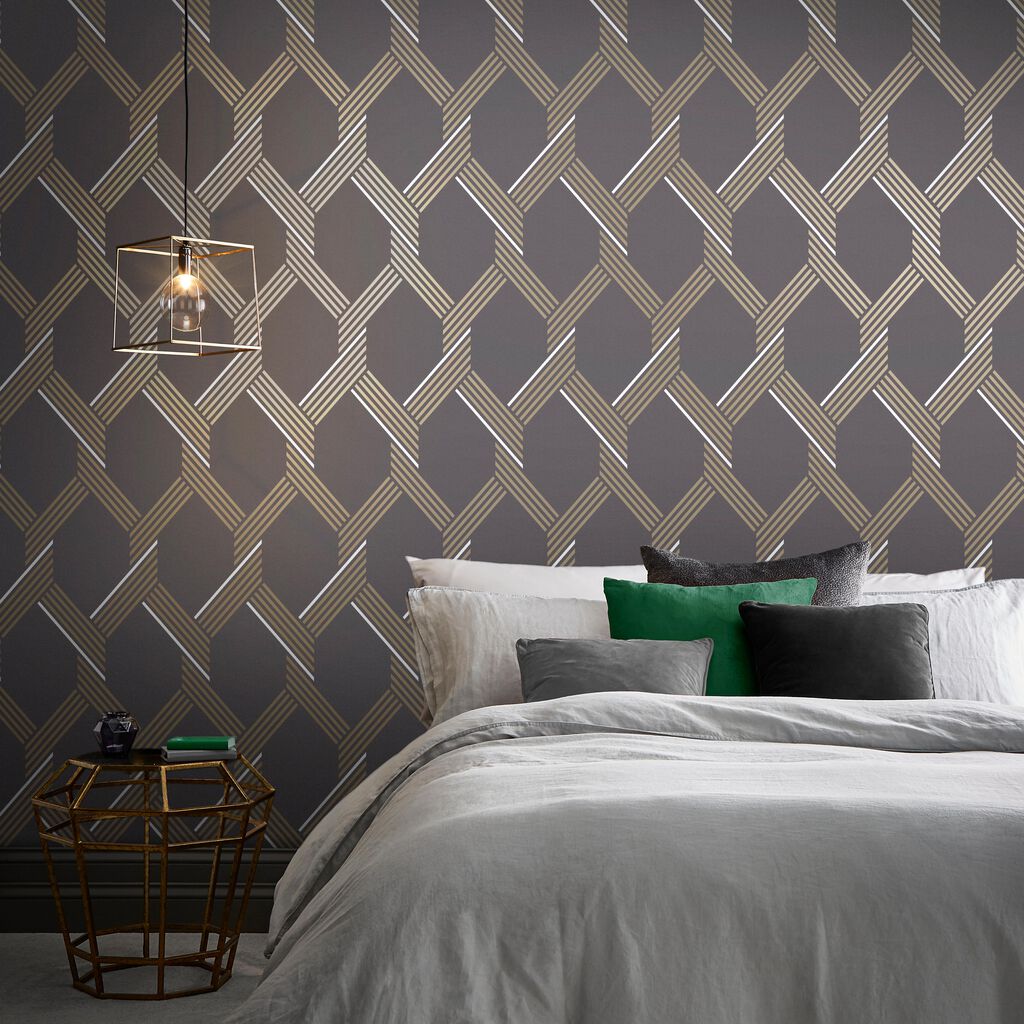 Vector Graphite Gold Wallpaper