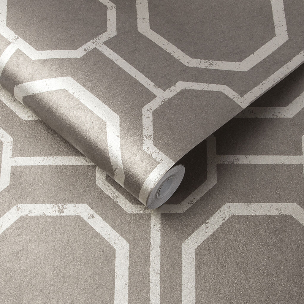 Sashiko Taupe Wallpaper