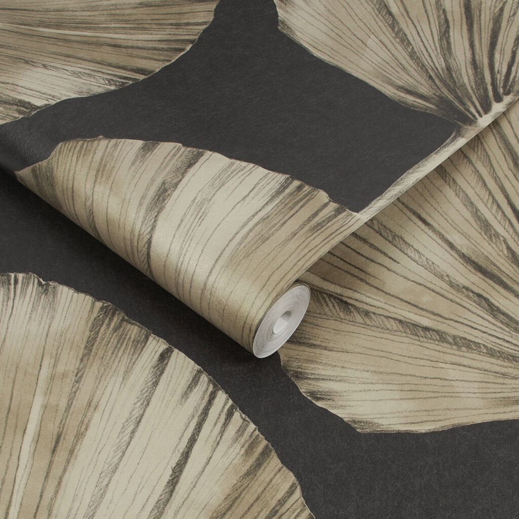 Palm Fan Charcoal Wallpaper