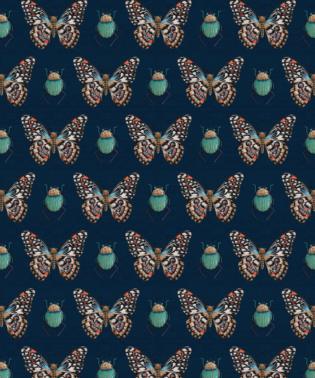 Beetle & Butterfly Wallpaper