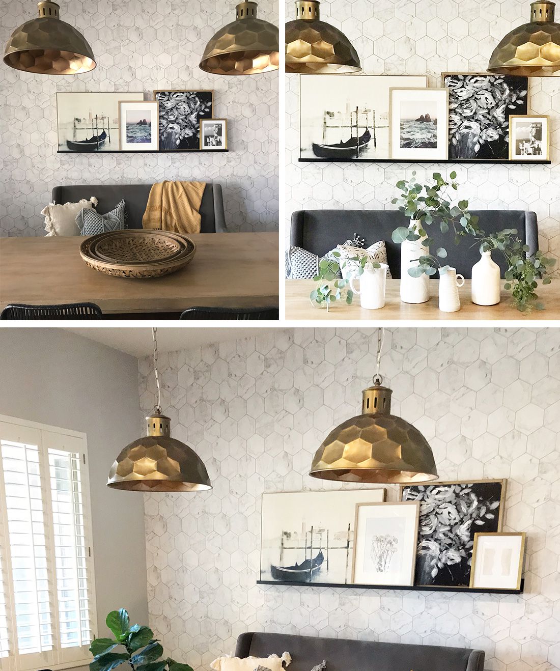 Marble & Copper Tiles Wallpaper