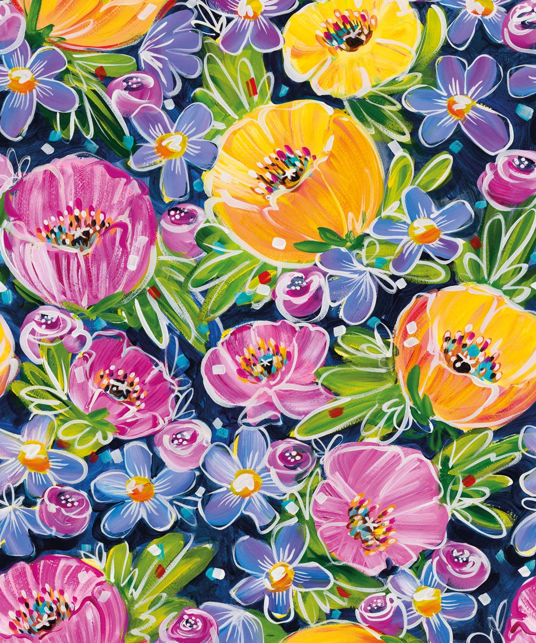 Peony Poppies Wallpaper